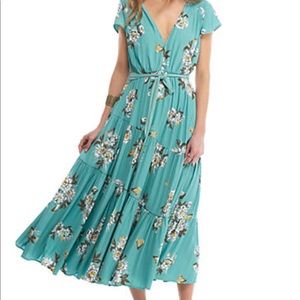 Like new worn one teal maxie floral dress
